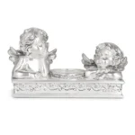Pair of Angel Flower Tea Light Silver Glossy - Image 2