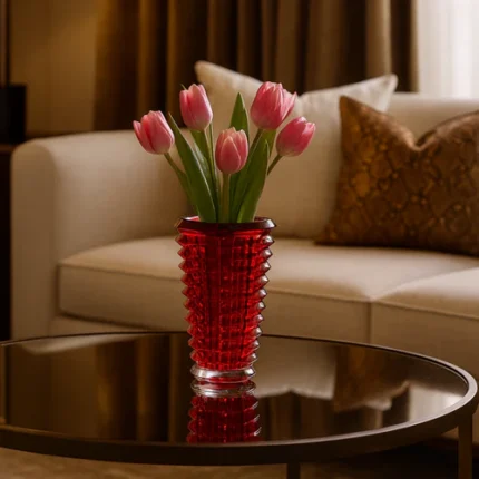 Crystal Ruby Vase SMALL RED (H-15CM)